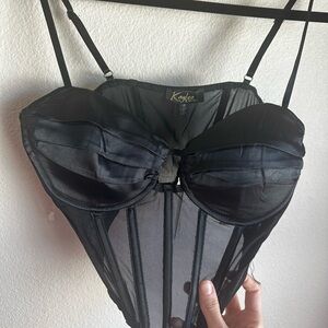 Kaylee Black Sheer Crop Top